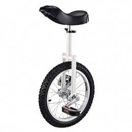 HXFENA vélo HXFENA Monocycle, EQuilibre AntidéRapant RéGlable en Hauteur Exercice de Cyclisme EntraîNement de Roue de Fitness Support de Monocycles, Pour les Enfants DéButants / 16 Inch / White