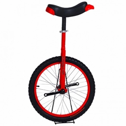 LJHBC Monocycles LJHBC Monocycle vélo Unisexe 18" Monocycle débutant Jante en Alliage antidérapant Vélo à pédales d'exercice de Remise en Forme avec siège réglable 5 Couleurs en Option(Color:Rouge)