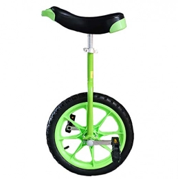 aedouqhr Monocycles Monocycle 16" à Jante colorée, vélo d'équilibre pour Enfants / débutants / Filles / garçons, siège de Selle réglable, pour Exercice en Plein air (Couleur : Vert)