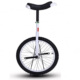 aedouqhr Monocycles Monocycle 20 Pouces pour Enfants / débutants / Adultes, vélo d'équilibre pour Adolescents avec Pneu antidérapant, 12 / 13 / 14 / 15 / 16 Ans, Hauteur 150-175 cm (Couleur : Blanc)