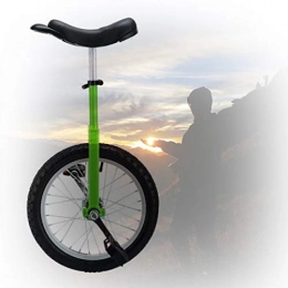 GAOYUY vélo Monocycle Formateur, 16 / 18 / 20 Pouces Monocycle Freestyle Pédales en Plastique Arrondies Selle Ergonomique Profilée pour Les Débutants / Enfants / Adultes (Color : Green, Size : 18 inch)