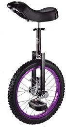 Générique Monocycles Monocycle pour enfants - Roue de 16 pouces pour débutants de 9 / 10 / 12 / 13 / 14 ans, idéal pour votre fille / fils, fille, cadeau d'anniversaire garçon, siège réglable (couleur : violet)
