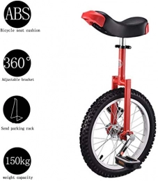 Rziioo vélo RZiioo Monocycle, vélo réglable 16"18" 20"24" Wheel Trainer 2.125"Antidérapant Tire Cycle Balance Utilisation pour Les Enfants débutants Exercice pour Adultes Fun Fitness, Rouge, 24inch