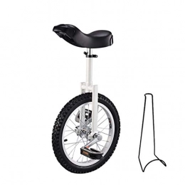 HT&PJ vélo Unicycle Monocycle Vélo pour enfant réglable en hauteur 16 pouces 18 pouces 20 pouces avec béquille et outils de montage Charge maximale 150 kg (blanc, 20 pouces)