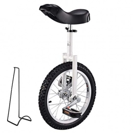 aedouqhr Monocycles Vélo d'extérieur pour débutants / Professionnels, Enfants / Adultes / Ados, avec Support, Pneu antidérapant, Jante en Alliage (Couleur : Blanc, Taille : 16 Pouces)