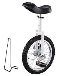 Vlos Monocycles Vélos Monocycle Cyclisme Monocycle pour Débutants / Professionnels, Enfants / Adultes / Adolescents d'exercice Extérieur, Résister, Pneu Antidérapant, Jante en Alliage (Color : White, Size : 18inch)