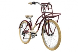 KS Cycling Vélos Cruiser KS Cycling Kahuna Beachcruiser Porte-Bagages Avant pour Femme Rouge 41 cm 41 cm