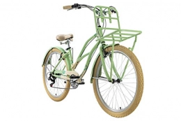 KS Cycling Vélos Cruiser KS Cycling Kahuna Beachcruiser Porte-Bagages Avant pour Femme Vert 41 cm 41 cm