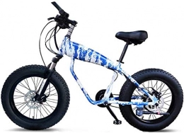 Aoyo vélo 20 pouces Mountain Bikes, 30 vitesses à surmultipliée Fat Tire bicyclette, garçons Femmes Cadre Aluminium Semi-rigide VTT avec suspension avant, Bleu (Color : Blue)