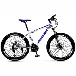 KOSFA Vélos de montagnes 21 / 24 / 27 Vitesse Vélo de montagne pour homme adulte 26" roue, vélo en acier à haute teneur en carbone, vélo de montagne à vitesse variable, Bleu, 21 speed