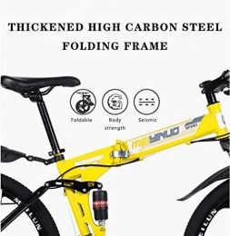 Aoyo Vélos de montagnes 21-Speed ​​VTT for adultes, en aluminium léger Suspension Avant cadre, fourche à suspension, frein à disque, jaune, B