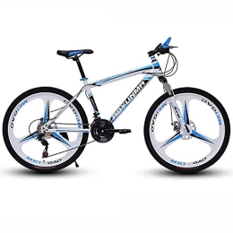 FMOPQ Vélos de montagnes 24 / 26inch Mountain Bikes for Adult Men Women Road Bicycle Suspension Forks and Disc Brakes 21-30 Speeds Optional Multi-Color (Color : White Size : 26inch / 30Speed) (Blue 24inch / 24Speed)