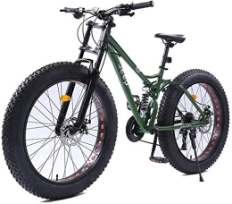 Aoyo Vélos de montagnes 26 pouces femmes Mountain Bikes, double frein à disque Fat Tire Mountain Trail vélo, VTT Semi-rigide, siège réglable vélo en acier haute teneur en carbone,