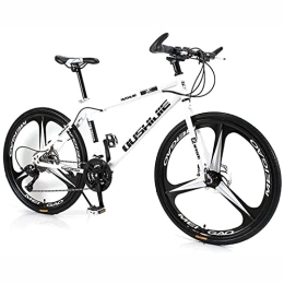KOSFA vélo 26 pouces VTT pour femmes / hommes léger 21 / 24 / 27 vitesses vtt adultes vélos cadre en acier au carbone Suspension avant, Blanc, 21 speed