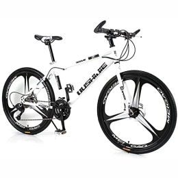 KOSFA vélo 26 pouces VTT pour femmes / hommes léger 21 / 24 / 27 vitesses vtt adultes vélos cadre en acier au carbone Suspension avant, Blanc, 24 speed