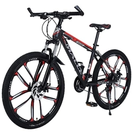 KOSFA vélo 26 pouces VTT pour femmes / hommes léger 21 / 24 / 27 vitesses vtt adultes vélos cadre en acier au carbone Suspension avant, H, 21 speed
