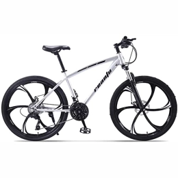 KOSFA vélo 26 pouces Vélo de montagne adulte pour homme et femme cadre en acier à haute teneur en carbone roues 21-30 vitesses changement de vitesse freins à disque avant et arrière, Argent, 24 speed