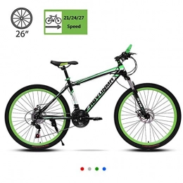 Aquila vélo 26En Montagne Vélo en acier au carbone 21 Vitesse vélo Suspension VTT Hard Tail Outdoor CYCLISTE Double Freins à disque Pays Vélos de montagne Hommes AQUILA1125 (Color : Green)
