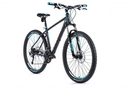 Unbekannt Vélos de montagnes 27, 5 pouces vtt en aluminium vélo Leader Fox esent Shimano 27 vitesses freins à disque Gris Bleu RH 46 cm