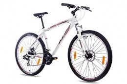 KCP Vélos de montagnes 27, 5 pouces vtt vélo KCP garriot Unisexe avec 21 vitesses Shimano Blanc, 48 cm