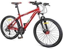 Aoyo Vélos de montagnes 27-Speed ​​Mountain Bikes, Suspension avant Hardtail VTT, Adulte Femmes Hommes tout terrain vélo avec double disque de frein, rouge (Color : Red)