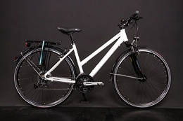MIFA Vélos de montagnes 28 "Aluminium Vélo de trekking femme Shimano Deore 24 vitesses Moyeu dynamo Blanc