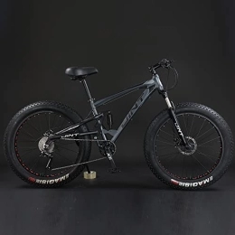 360Home Vélos de montagnes 360Home Qian Fat Bike 26 pouces Vélo VTT plein ressort avec grand pneu Fully Gris