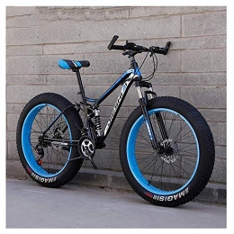 Xiaoyue Vélos de montagnes Adult Mountain Bikes, Fat Tire double frein à disque Hardtail VTT, Big Wheels vélo en acier haute teneur en carbone, New Blue, 26 pouces 27 Vitesse lalay ( Color : Blue , Size : 24 Inch 21 Speed )