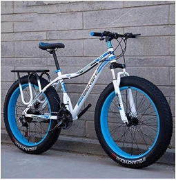 IMBM vélo Adulte Fat Tire Mountain Bikes, Double Disque de Frein VTT Semi-Rigide, Suspension Avant vélo, Femmes Tout Terrain VTT (Color : White C, Size : 24 inch 24 Speed)