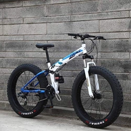 Aoyo Vélos de montagnes Adulte Mountain Bikes, tout-terrain Vélo de route 20inch Fat Tire Hardtail hommes VTT, suspension double cadre et fourche à suspension (Color : Blue)