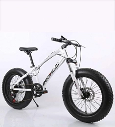 AISHFP vélo AISHFP Fat Tire Mens Mountain Bike, Double Frein à Disque / Haut-Carbone Cadre en Acier Vélos Cruiser, Plage Motoneige Vélo, 7 Vitesses, A, 26 inches