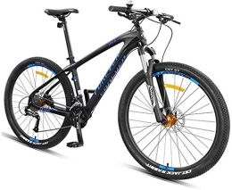 Aoyo Vélos de montagnes Aoyo Hardtail Mountain Bike, 27, 5 Pouces Big Wheels Mountain Trail Bike, Cadre en Fibre de Carbone Hommes Femmes Tout Terrain VTT (Color : Blue)