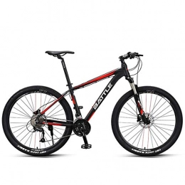 BCX Vélos de montagnes BCX Vélos de montagne de 27, 5 pouces, vélos de montagne semi-rigides pour hommes adultes, vélo de montagne à cadre en aluminium à double frein à disque, siège réglable, rouge, 30 vitesses