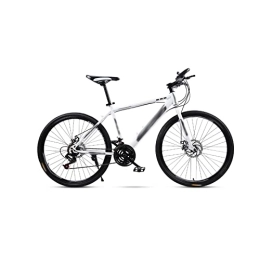  Vélos de montagnes Bicycles for Adults Mountain Bike 30 Speed 26 inch Adult Men and Women Shock One Wheel Speed Racing Disc Brakes Off Road Student Bicycle (Color : White, Size : X-Large)