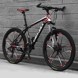 JUZSZB Vélos de montagnes Bikes VTT, Vélo de montagne en alliage d'aluminium de 26 pouces 27 vitesses vélo d'absorption des chocs hors route Noir rouge 30 vitesses