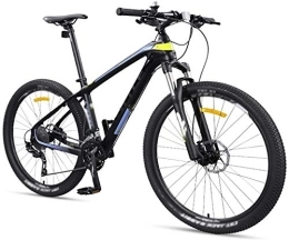 CHHD vélo CHHD VTT, 27.5 inch Adult VTT, Ultra-Light Carbon Fiber Frame Mountain Trail Bike, Dual Disc Brake Men Women Mountain Bike, Yellow, 27 Speed