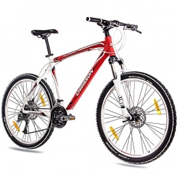 CHRISSON Vélos de montagnes Chrisson Vélo VTT 26" en aluminium avec déodorant 24 g Rouge / blanc mat, 48 cm