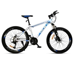 LADDER vélo Dsrgwe VTT, 26” Mountain Bike, Cadre en Acier au Carbone Mountain Bicycles, Double Disque de Frein et la Fourche Avant, 21 / 24 / 27-vitesse (Color : Blue, Size : 27-Speed)