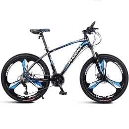 Dsrgwe Vélos de montagnes Dsrgwe VTT, 26" Vélos de Montagne Vélos, Cadre en Alliage d'aluminium léger, Double Disque de Frein et de Suspension Avant Verrouillage, 27 Vitesses (Color : Black+Blue)