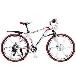 Dsrgwe Vélos de montagnes Dsrgwe VTT, 26" Vélos de Montagne, Vélos Cadre en Alliage d'aluminium léger, Double Disque de Frein et la Suspension Avant (Color : White, Size : 21 Speed)