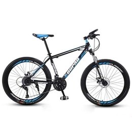 LADDER vélo Dsrgwe VTT, Mountain Bike, Cadre en Acier au Carbone Hardtail Mountain Bicycles, Double Disque de Frein et la Fourche Avant, 26 Pouces Jante (Color : Black+Blue, Size : 27-Speed)