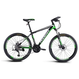 LADDER vélo Dsrgwe VTT, Mountain Bike / Vélos, Cadre en Alliage d'aluminium, Suspension Avant et Double Disque de Frein, Roues 26 Pouces, 27 Vitesses (Color : Black+Green)