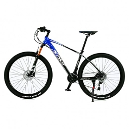 EASSEN vélo EASSEN Vélo de montagne de 73, 9 cm, cadre en alliage d'aluminium imitation carbone, avec choc à rebond d'air, double freins à disque mécaniques pour homme et femme, amateurs d'équitation, bleu foncé