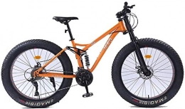 CYSHAKE Vélos de montagnes Faire des exercices 26 pouces femmes Mountain Bikes, double frein à disque Fat Tire Mountain Trail vélo, VTT Semi-rigide, siège réglable vélo en acier haute teneur en Carbone, Orange, 21 vitesses Conv