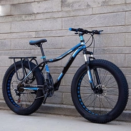 FAXIOAWA Vélos de montagnes FAXIOAWA 26 Pouces 4.0 Large et épais VTT Vitesse Variable Absorption des Chocs Neige vélo Plage Tout-Terrain Double Voiture (Bleu 21)