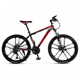 FLYFO vélo FLYFO VTT 26" Amortisseur : Etudiant Vélo avec un Roue, Carbon Steel Bikes, 21 / 24 / 27 / 30 Vitesse Montagne Vélo VTT, rouge, 21 speed