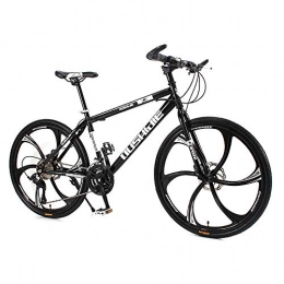 FLYFO vélo FLYFO Vélo de montagne pour adulte, vélo monocycle en acier au carbone, 26", amortisseur de chocs féminins et de vitesse variable 21 / 24 / 27 / 30 vitesses, noir, 27 speed