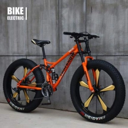 FOREKNOW Vélos de montagnes FOREKNOW Fat Bike 26" 21 vitesses VTT tout suspendu avec grands pneus (vert avec 5 spokes)