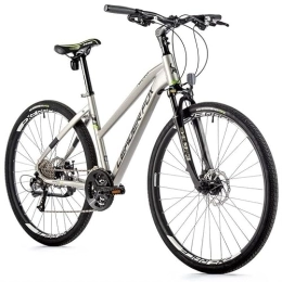 Leaderfox Vélos de montagnes Fox Toscana Lady Bike Shimano 27 vitesses en aluminium léger 28" Argenté Rh 51 cm