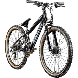 Galano Vélos de montagnes Galano Dirtbike G600 Vélo de montagne 18 vitesses VTT 26" (noir / gris argent, 33 cm)